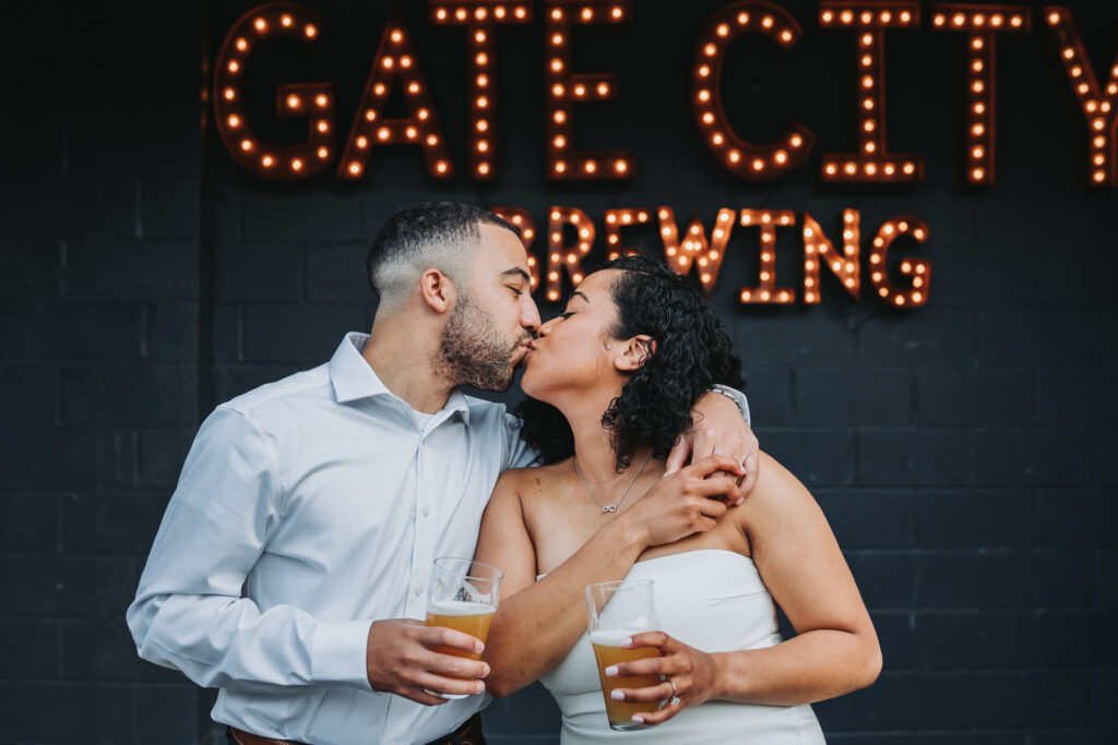 Atlanta Engagement Photographer. Engagement photos at Gate City Brewing Company.