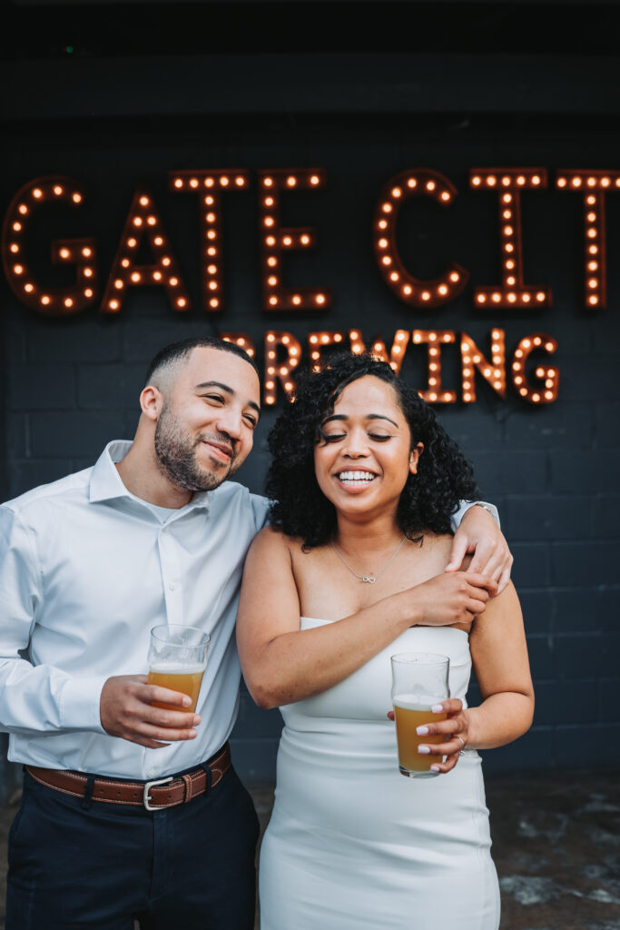 Atlanta Engagement Photographer. Engagement photos at Gate City Brewing Company.
