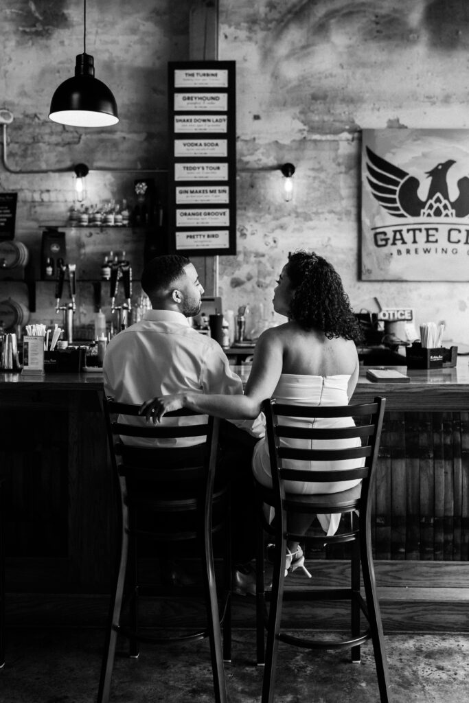 Atlanta Engagement Photographer. Engagement photos at Gate City Brewing Company.