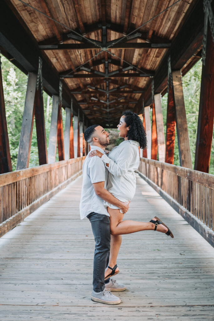 Atlanta Engagement Photographer. Engagement photos at Roswell Mill Ruins.
