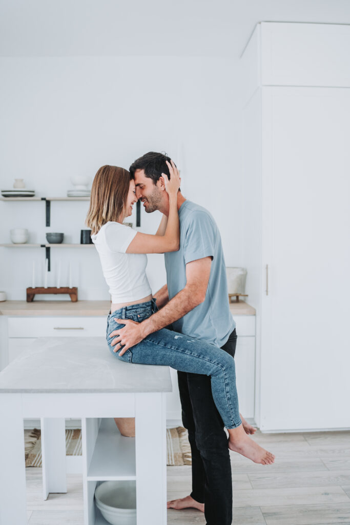 Couple session in the kitchen