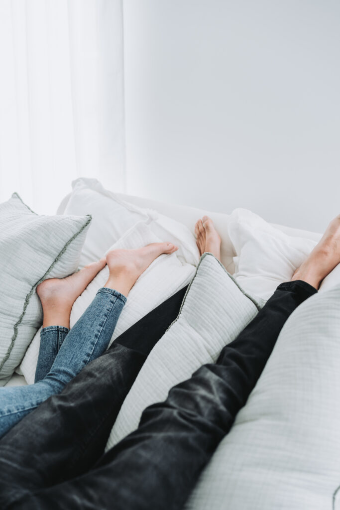 feet on bed