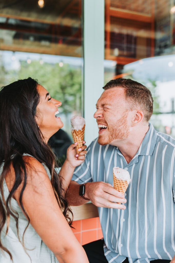 ice cream engagement photos