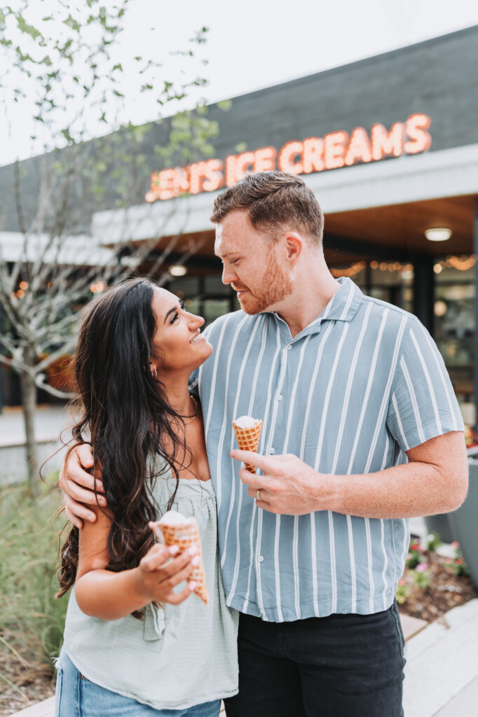 ice cream engagement photos