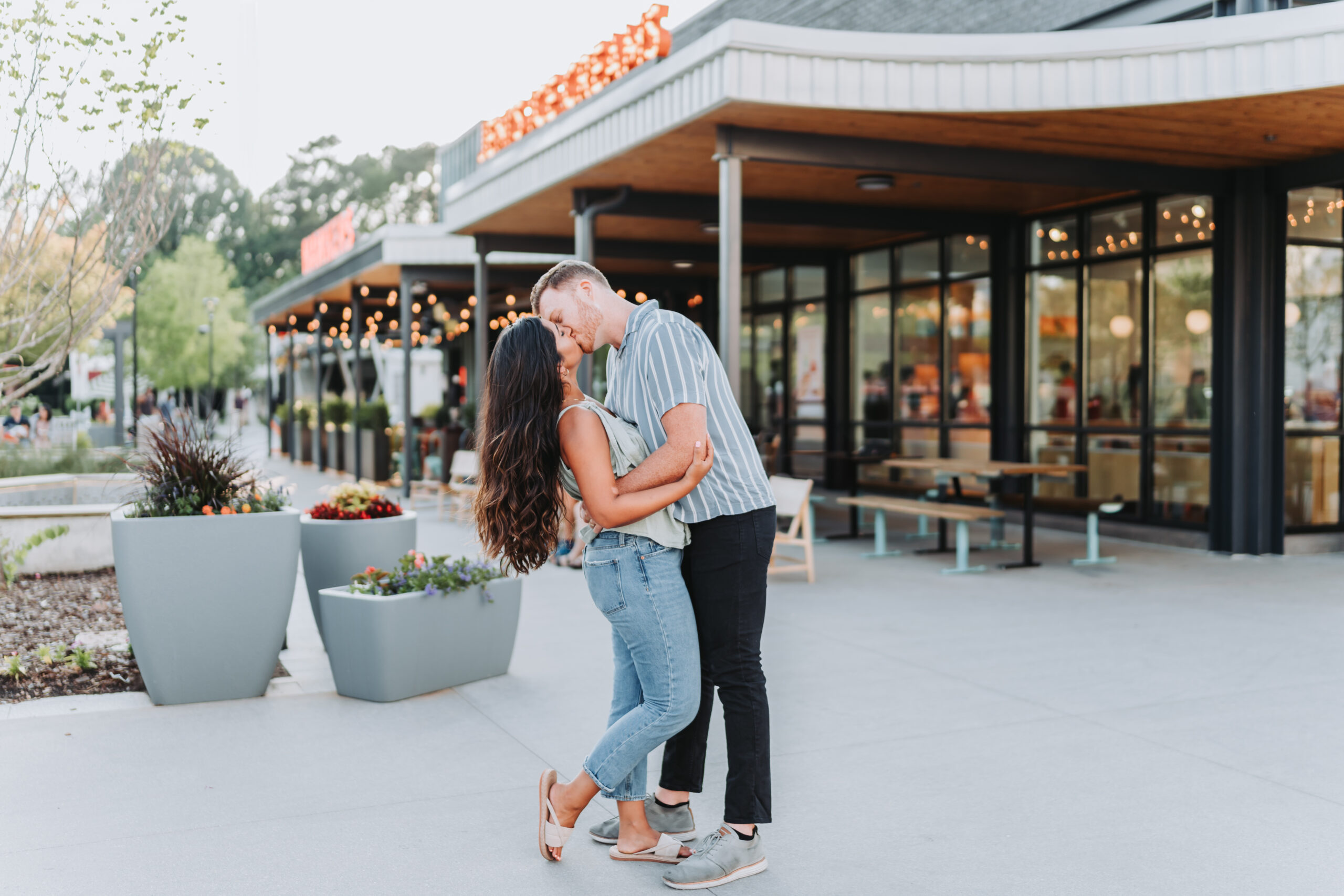 Ice cream engagement session at Jeni's ice cream shop in Atlanta, GA