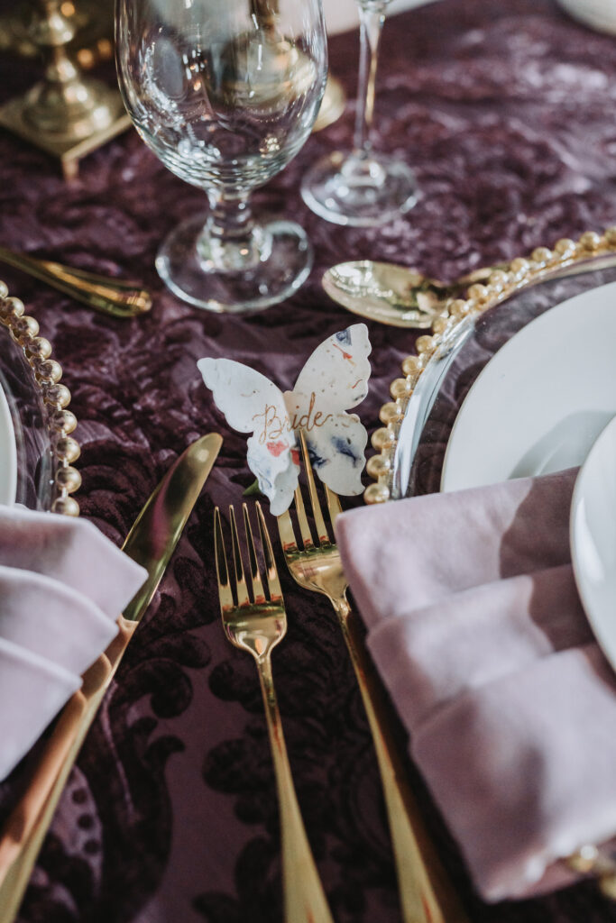 Butterfly details at wedding