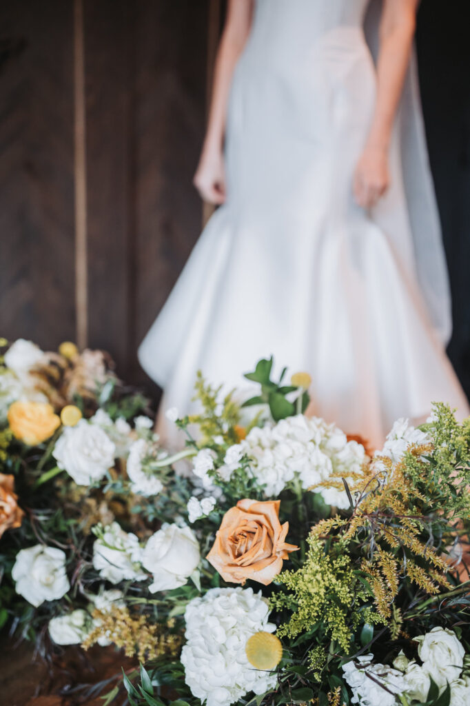 Wedding flowers at the Roof at Ponce City Market in Atlanta Georgia