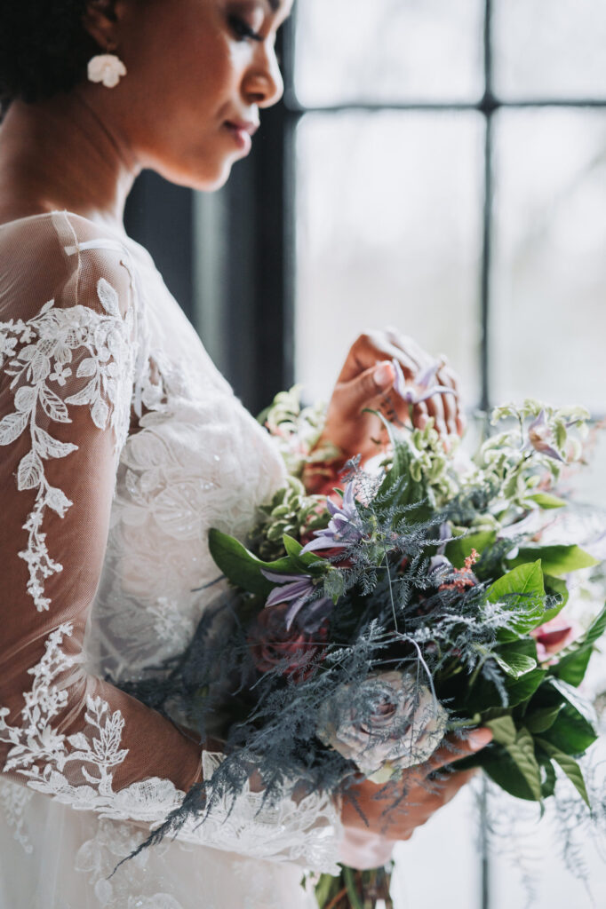 Winter wedding bouquet at Whitlock Inn