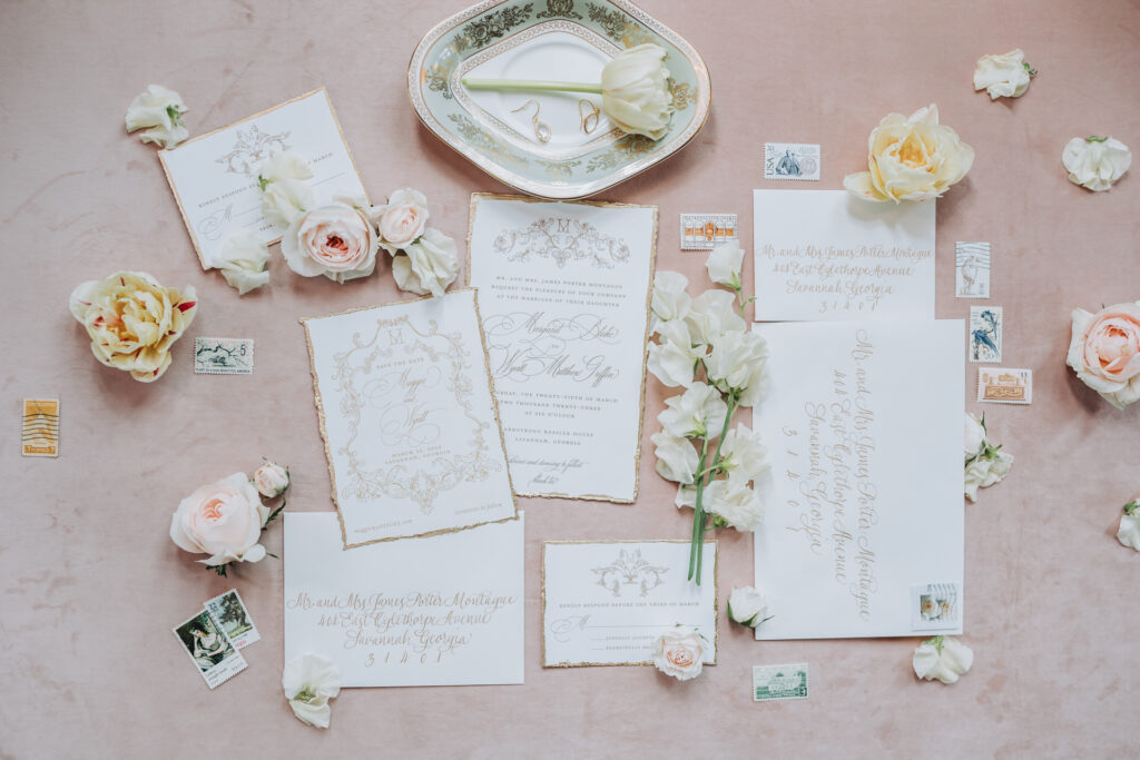 Invitation suite at Armstrong Kessler Mansion wedding