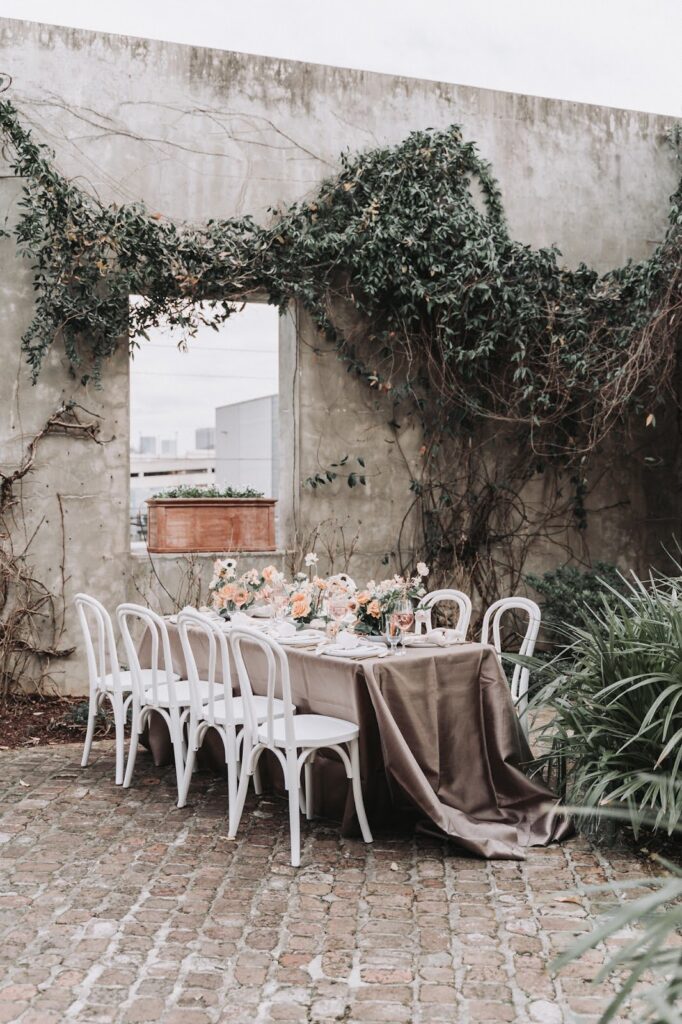 Wedding reception table at Summerour wedding venue